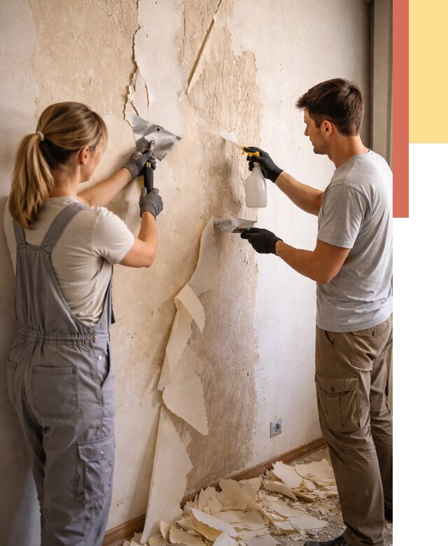 Снятие старых обоев в Тейково от 5708 руб. под ключ недорого | ОТДЕЛОЧНИК-Ткв