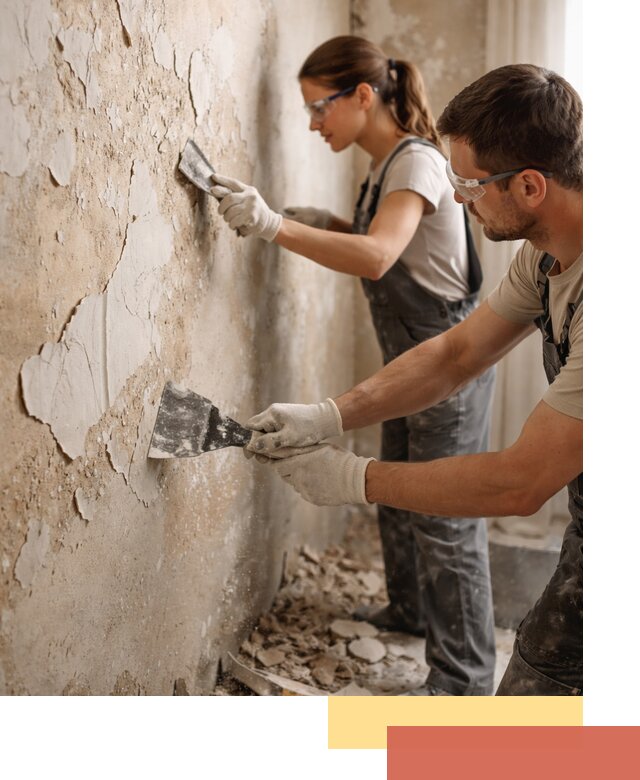 Снятие старой шпаклевки и подготовка поверхностей в Тейково