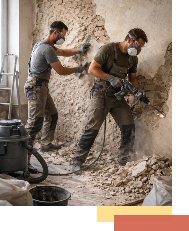 Демонтаж штукатурки со стен в Тейково быстро и аккуратно