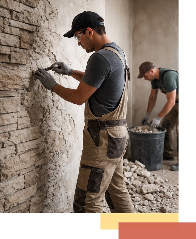 Демонтаж декоративного камня в Тейково профессионально и безопасно