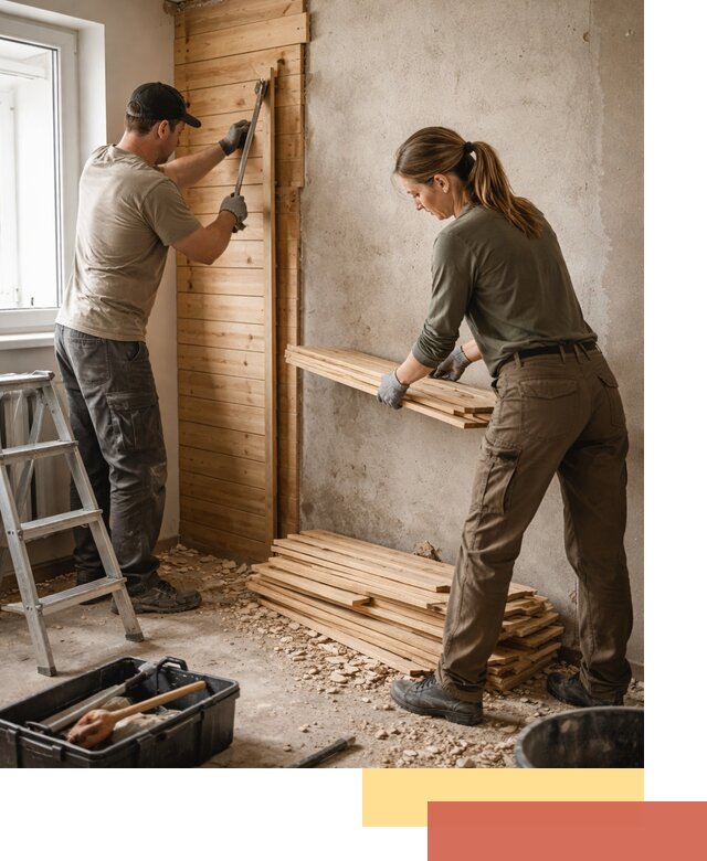 Демонтаж вагонки со стен в Тейково — профессиональный демонтаж