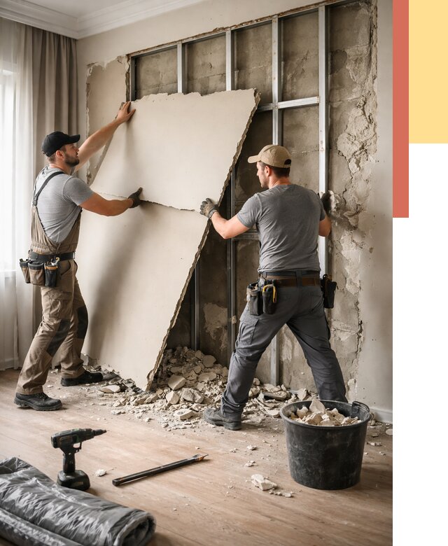 Демонтаж гипсокартона со стен в Тейково от 381 руб. — услуги демонтажа | ОТДЕЛОЧНИК-Ткв