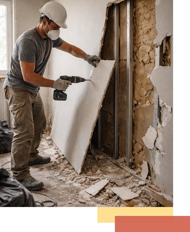 Демонтаж гипсокартона со стен в Тейково качественно и быстро