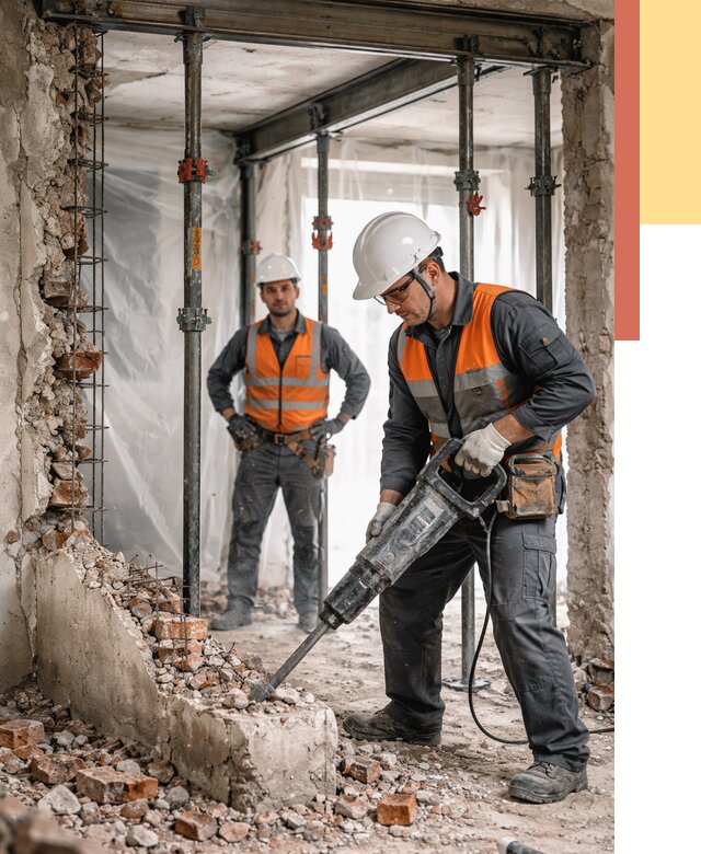 Снос несущих стен в Тейково от 11145 руб. — демонтаж несущей стены под ключ | ОТДЕЛОЧНИК-Ткв