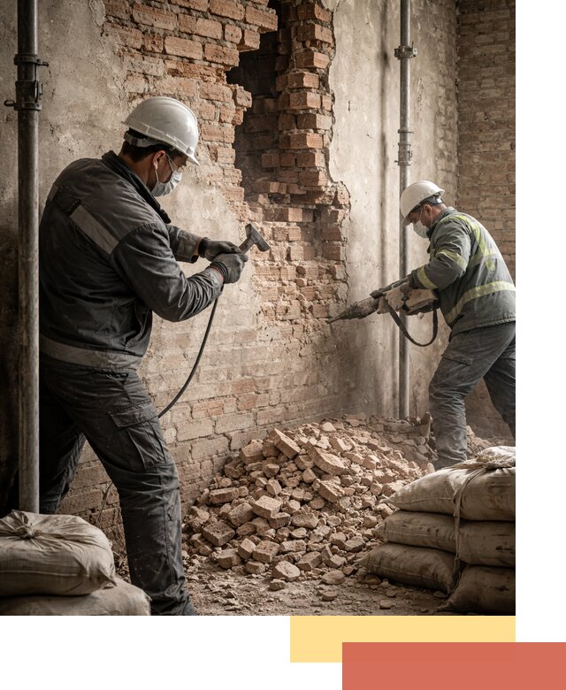 Демонтаж кирпичных стен в Тейково быстро и безопасно