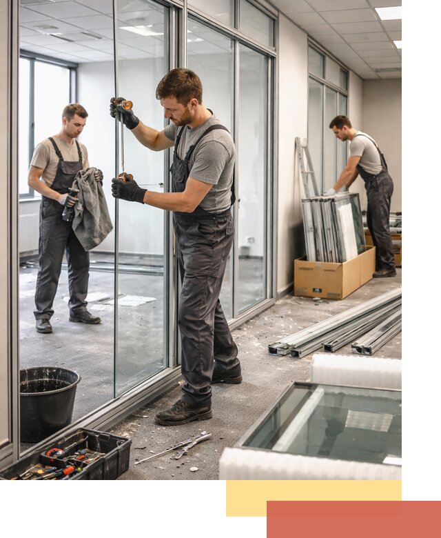 Демонтаж стеклянных перегородок в Тейково быстро и безопасно