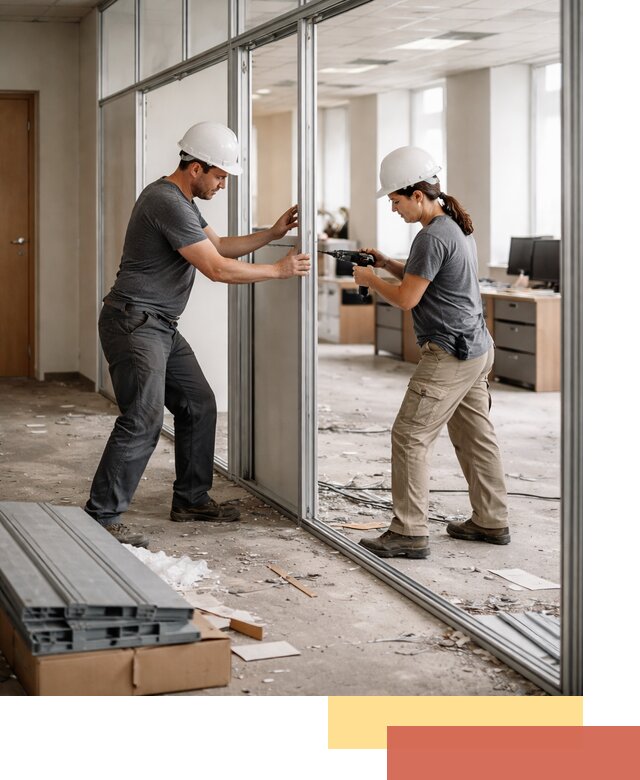 Демонтаж алюминиевых перегородок в Тейково быстро и аккуратно