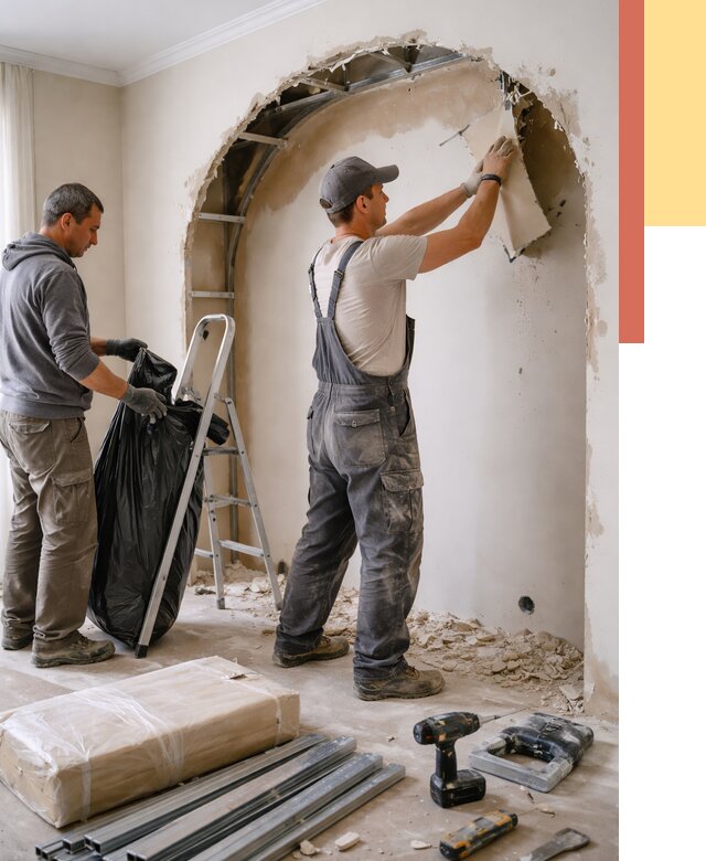 Демонтаж арки из гипсокартона в Тейково от 3806 руб. — услуги под ключ | ОТДЕЛОЧНИК-Ткв