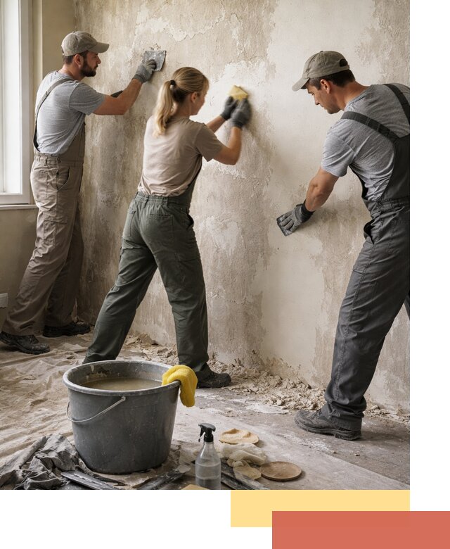 Очистка стен от клея и грунтовки в Тейково качественно и быстро