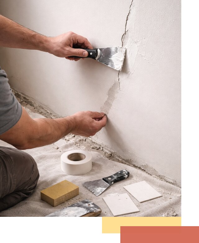 Заделка трещин и сколов в стенах и потолках в Тейково