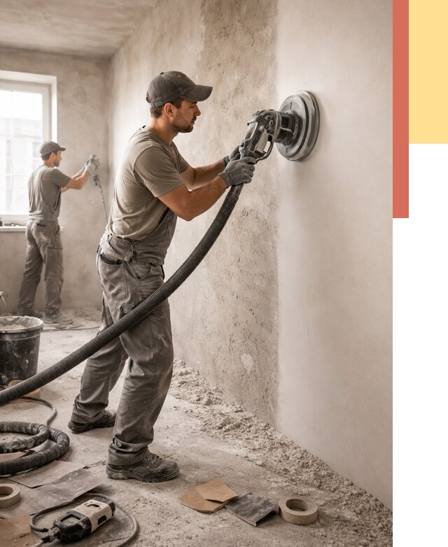 Шлифовка стен в Тейково от 1305 руб/м2 — быстро и недорого | ОТДЕЛОЧНИК-Ткв