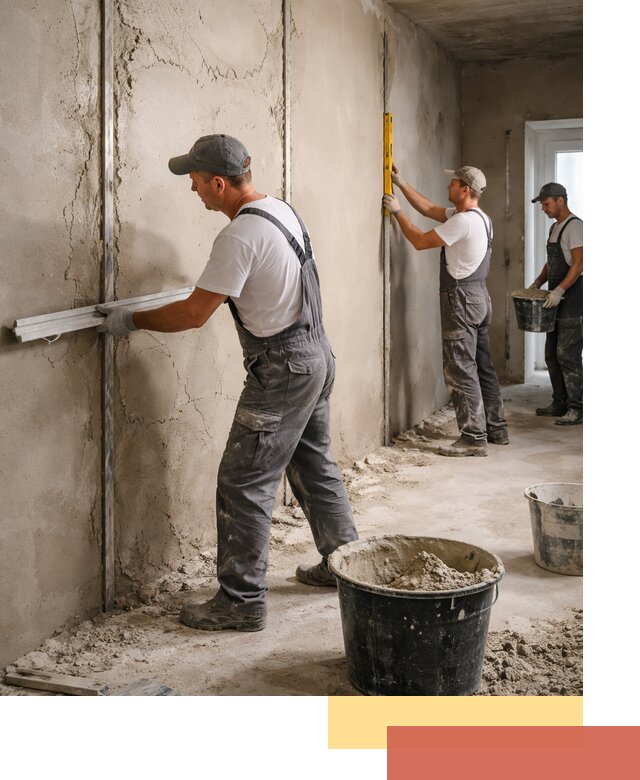 Штукатурка стен по маякам в Тейково — точная и ровная поверхность