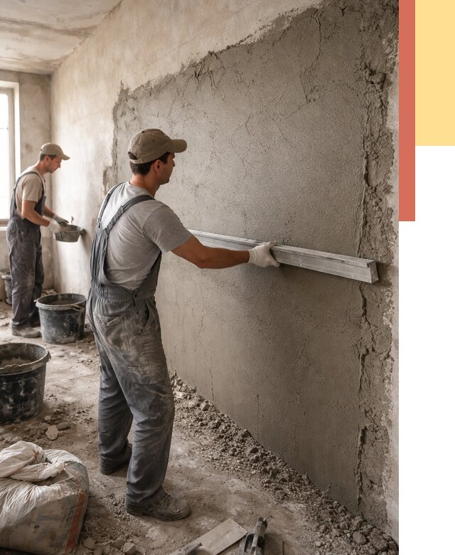 Цементная штукатурка стен в Тейково от 4893 руб/м2 — быстро и недорого | ОТДЕЛОЧНИК-Ткв