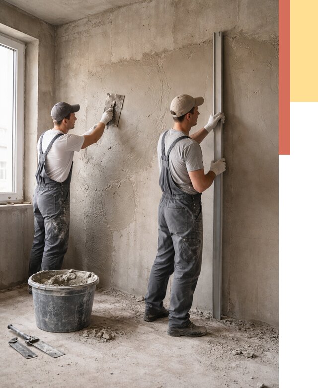 Штукатурка бетонных стен в Тейково от 4893 руб/м² — качественно и быстро | ОТДЕЛОЧНИК-Ткв