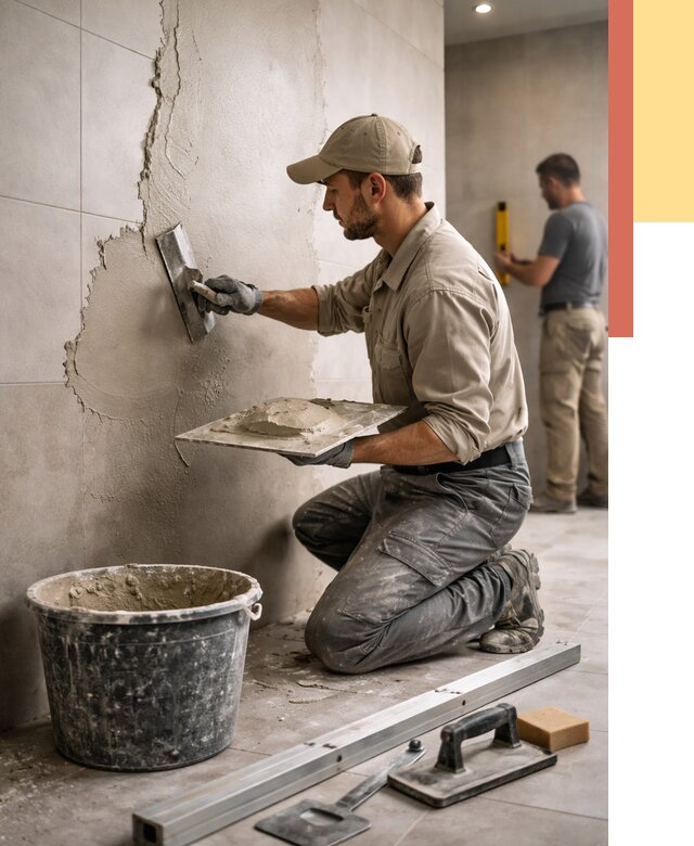 Штукатурка стен в ванной в Тейково от 4893 руб./м² — выравнивание под ключ | ОТДЕЛОЧНИК-Ткв