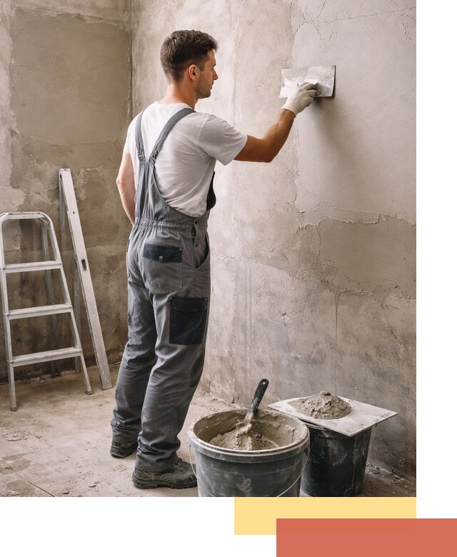 Штукатурка стен в ванной под ключ в Тейково