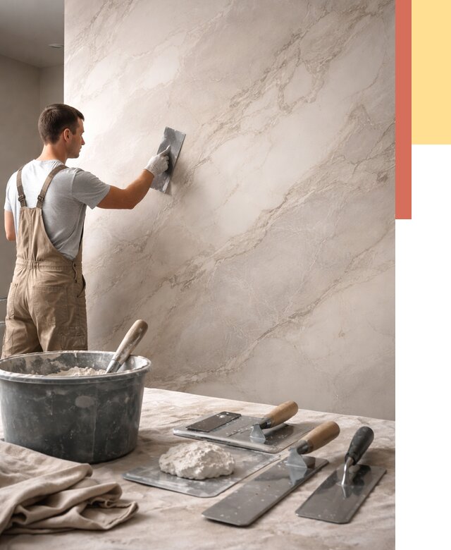 Декоративная штукатурка под мрамор в Тейково от 3044 руб./м² — быстро и недорого | ОТДЕЛОЧНИК-Ткв