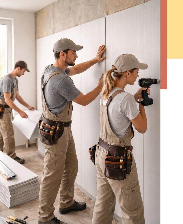 Монтаж ПВХ панелей на стены в Тейково от 489 руб/м2 — быстро и недорого | ОТДЕЛОЧНИК-Ткв