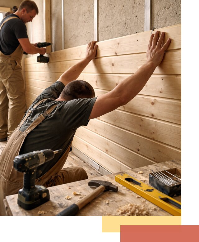 Монтаж деревянной вагонки на стены в Тейково быстро и качественно