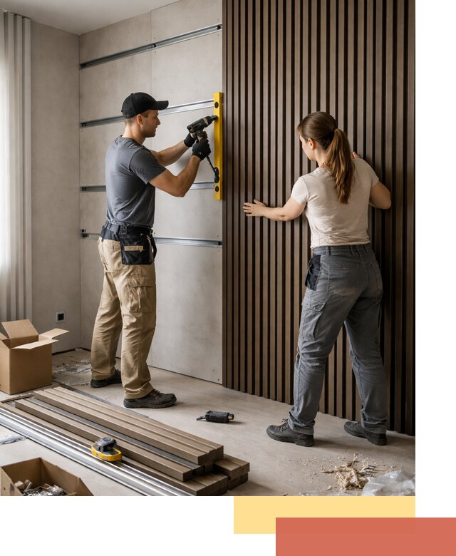 Монтаж реечных панелей на стены в Тейково