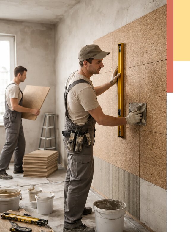 Монтаж пробковых панелей на стены в Тейково от 3806 руб. — ОТДЕЛОЧНИК-Ткв