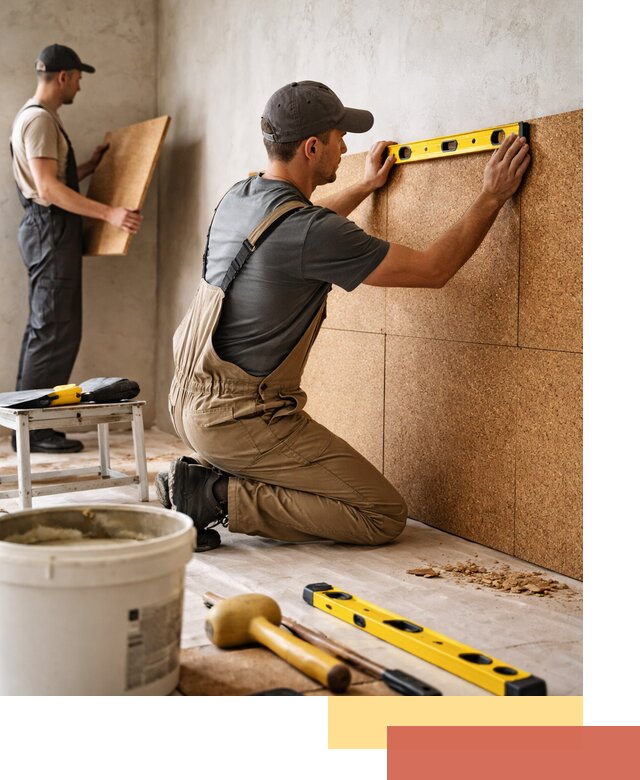 Монтаж пробковых панелей на стены в Тейково быстро и качественно