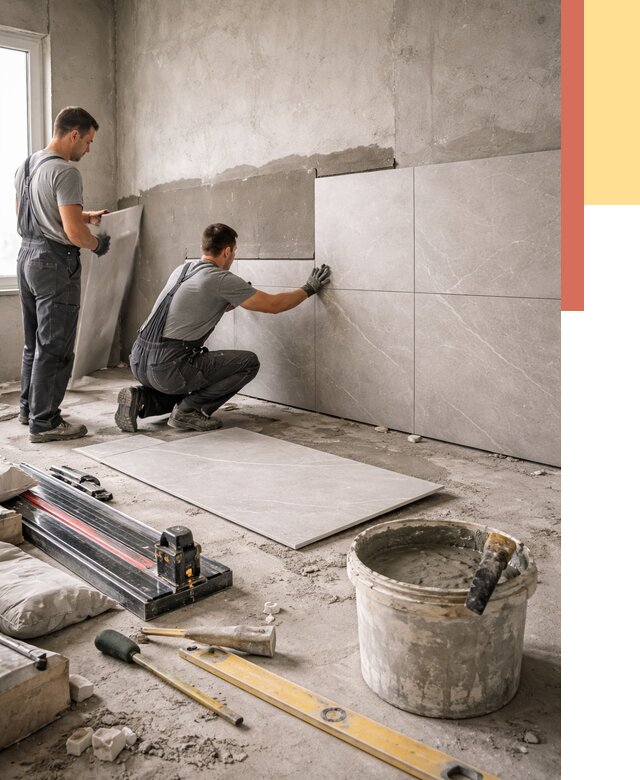 Облицовка стен керамогранитом в Тейково от 4567 руб./м² — услуги под ключ | ОТДЕЛОЧНИК-Ткв