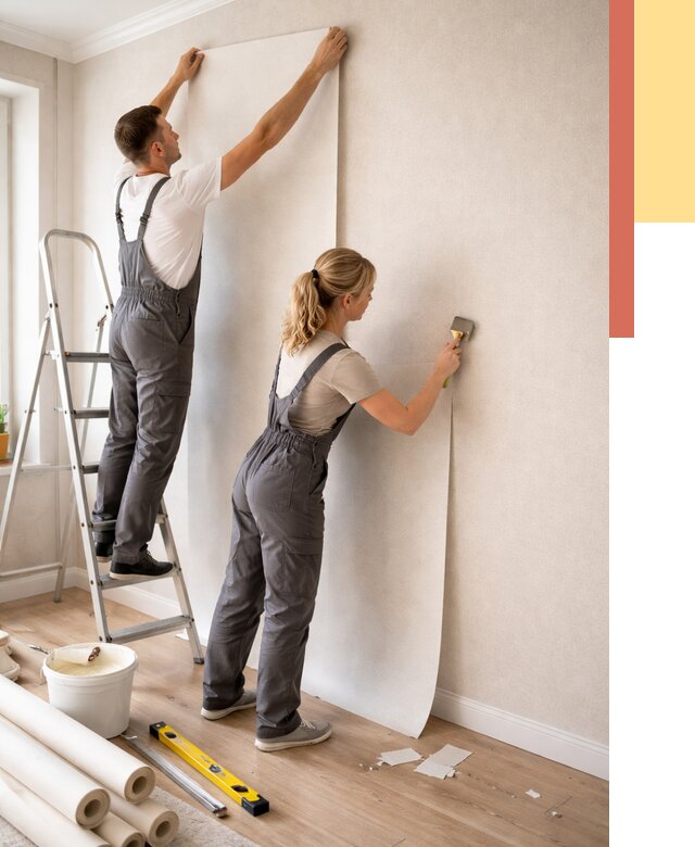 Поклейка флизелиновых обоев в Тейково от 6524 руб. | Быстро и недорого — ОТДЕЛОЧНИК-Ткв