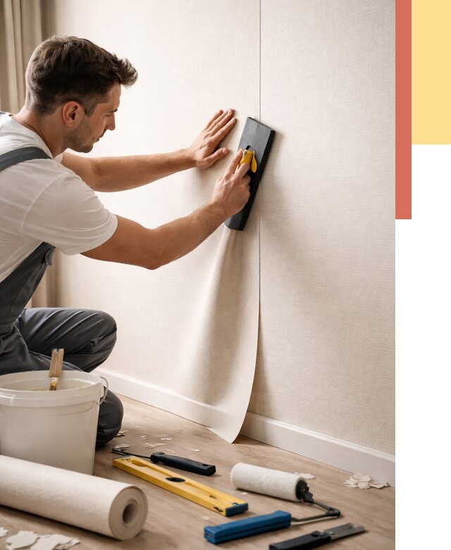 Поклейка виниловых обоев в Тейково от 4893 руб. | Быстро и недорого — ОТДЕЛОЧНИК-Ткв