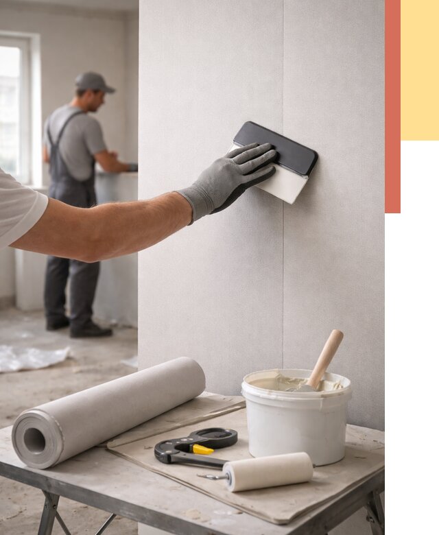 Поклейка обоев под покраску в Тейково от 3806 руб. за м2 | ОТДЕЛОЧНИК-Ткв