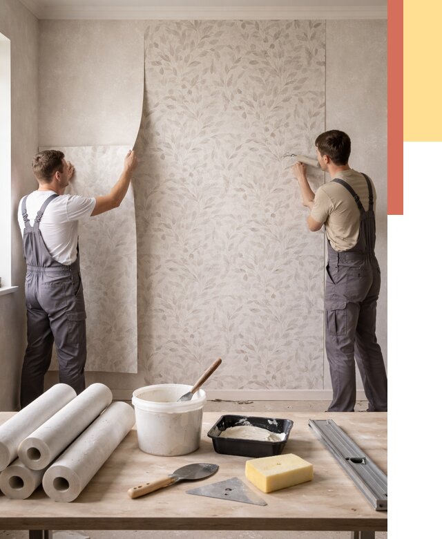 Поклейка обоев с подбором рисунка в Тейково от 3806 руб. | ОТДЕЛОЧНИК-Ткв - быстро и недорого