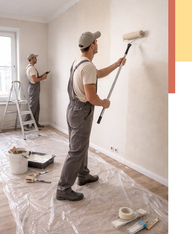 Покраска стен акриловой краской в Тейково от 3806 руб./м² — быстро и недорого | ОТДЕЛОЧНИК-Ткв