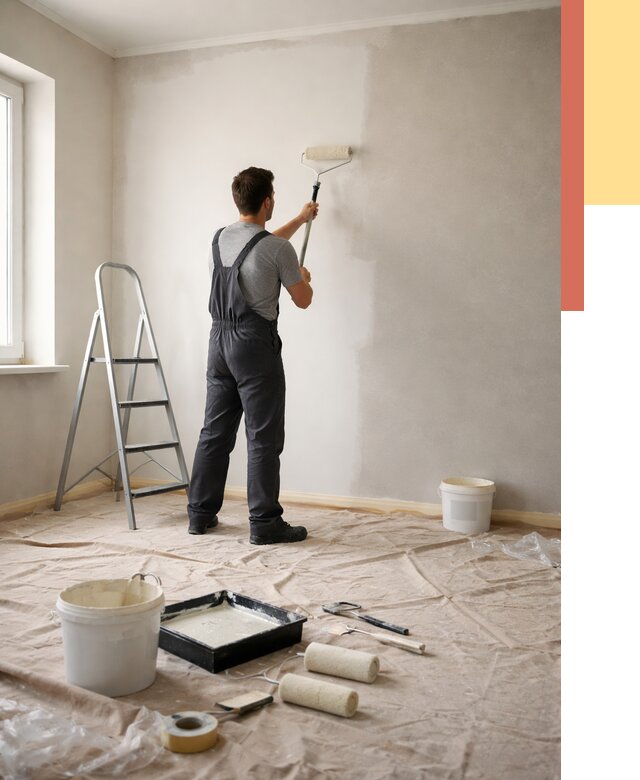 Покраска стен моющейся краской в Тейково от 381 руб./м² — быстро и недорого | ОТДЕЛОЧНИК-Ткв