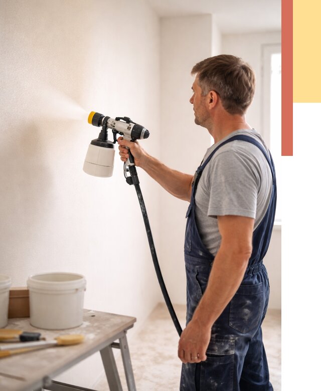 Покраска стен краскопультом в Тейково от 8155 руб. — механизированная покраска | ОТДЕЛОЧНИК-Ткв