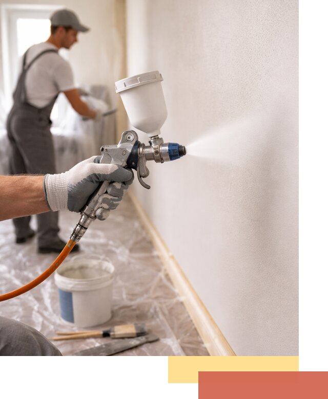 Покраска стен краскопультом в Тейково быстро и качественно