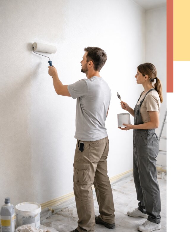 Окраска стен по стеклохолсту в Тейково от 4893 руб/м² под ключ | ОТДЕЛОЧНИК-Ткв