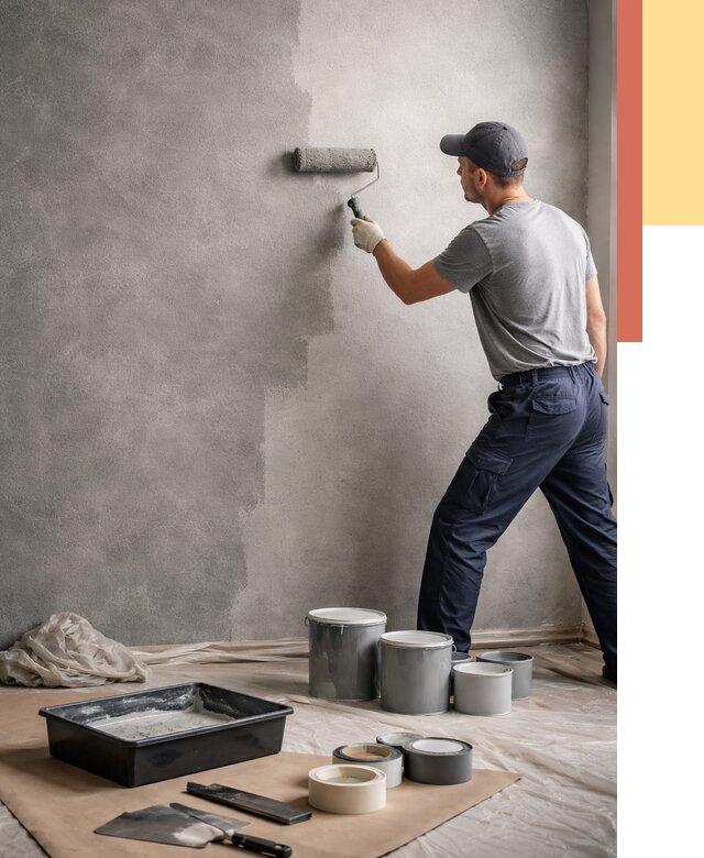 Покраска стен под бетон в Тейково от 707 руб. за м2 — быстро и недорого | ОТДЕЛОЧНИК-Ткв