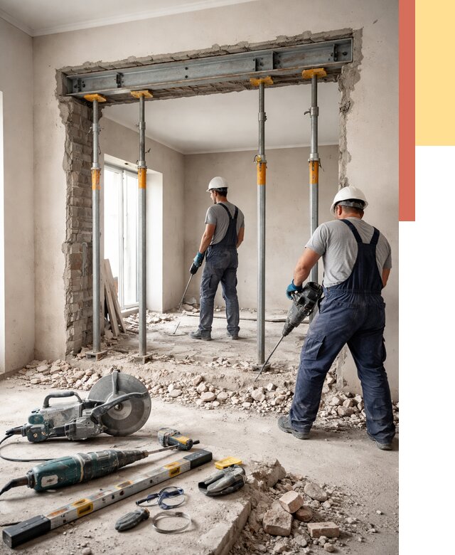 Прорезка проема в стене в Тейково от 4893 руб. — быстро и недорого | ОТДЕЛОЧНИК-Ткв