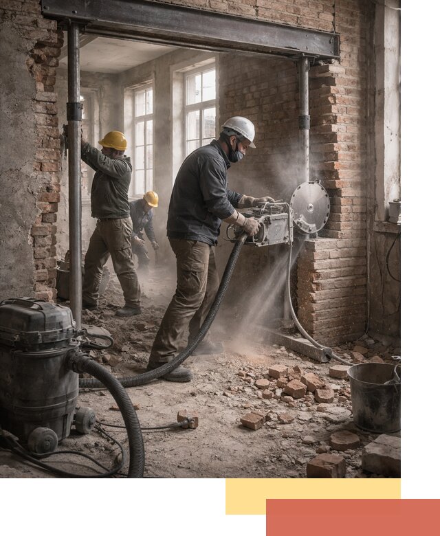 Прорезка проема в стене под дверной или оконный проем в Тейково