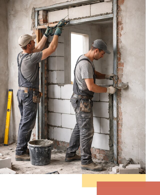 Закладка дверного проема под ключ в Тейково: демонтаж, монтаж, отделка