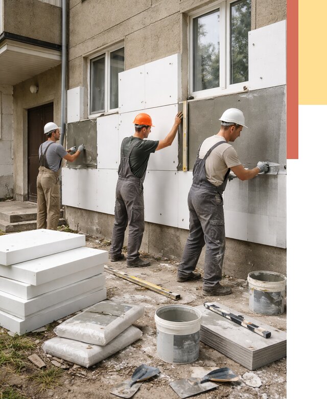 Утепление стен пенопластом в Тейково от 1903 руб. — недорого и под ключ | ОТДЕЛОЧНИК-Ткв