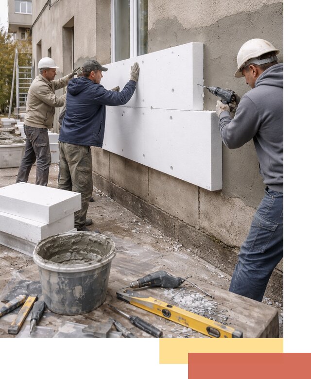 Утепление наружных стен пенопластом в Тейково