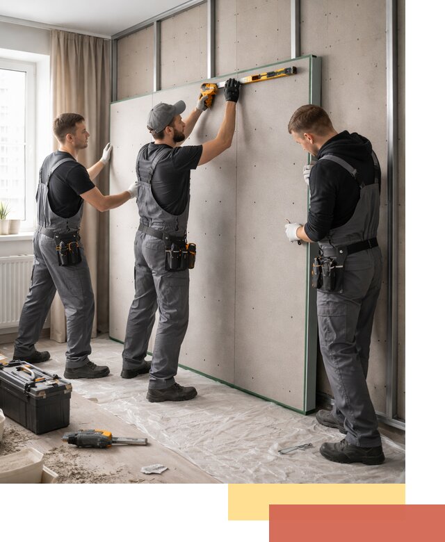 Шумоизоляция стен панелями ЗИПС в Тейково для жилых и коммерческих помещений