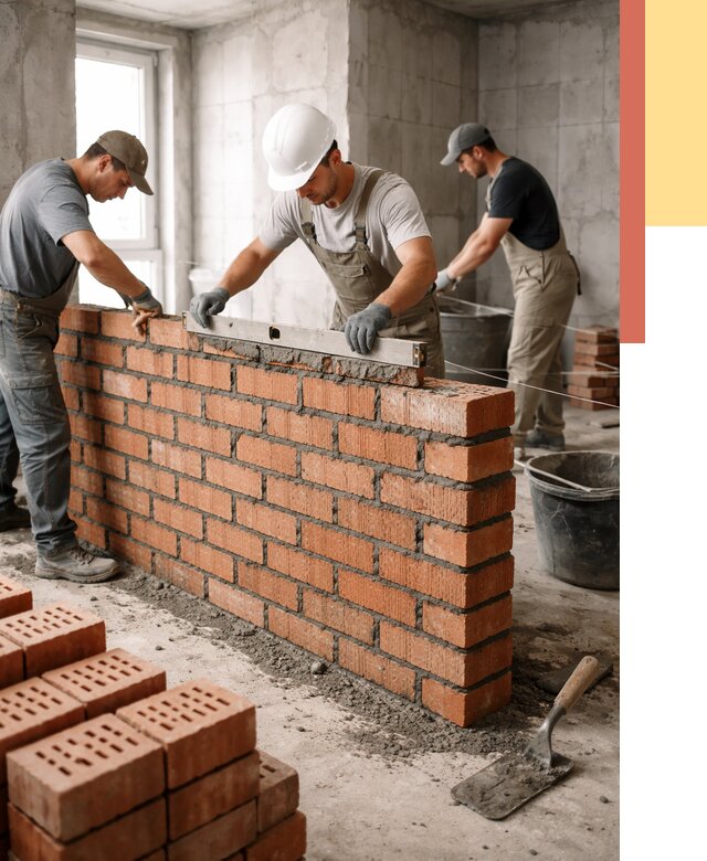 Кладка перегородок из кирпича в Тейково от 3806 руб. за м² | ОТДЕЛОЧНИК-Ткв