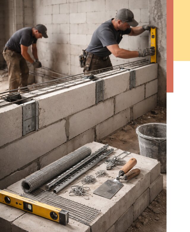 Армирование кладки перегородок в Тейково от 815 руб. под ключ | ОТДЕЛОЧНИК-Ткв