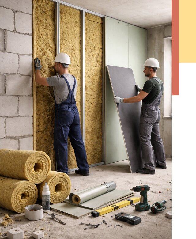 Шумоизоляция перегородок из блоков в Тейково от 2012 руб./м² — быстро и недорого | ОТДЕЛОЧНИК-Ткв