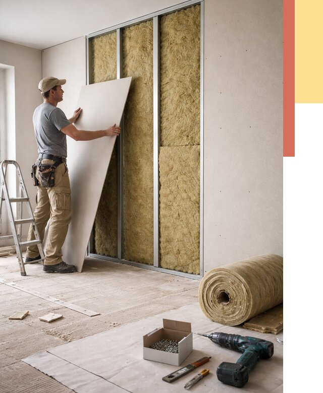 Перегородка из гипсокартона с шумоизоляцией в Тейково от 3392 руб. | ОТДЕЛОЧНИК-Ткв