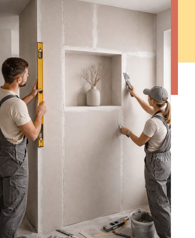 Перегородка из гипсокартона с нишей в Тейково от 3534 руб. под ключ | ОТДЕЛОЧНИК-Ткв