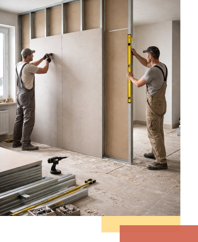 Зонирующая перегородка из гипсокартона под ключ в Тейково