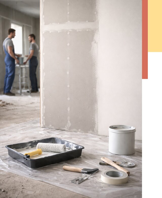 Покраска перегородок из гипсокартона в Тейково от 4893 руб. под ключ | ОТДЕЛОЧНИК-Ткв